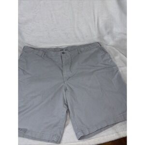IZOD Mens Saltwater Flat Front Stretch Chino Shorts 48x10.5 Straight Casual Dad